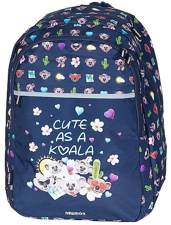 Rugzak koala NEWMOJI 43 cm met 2 vakken met ritssluiting
