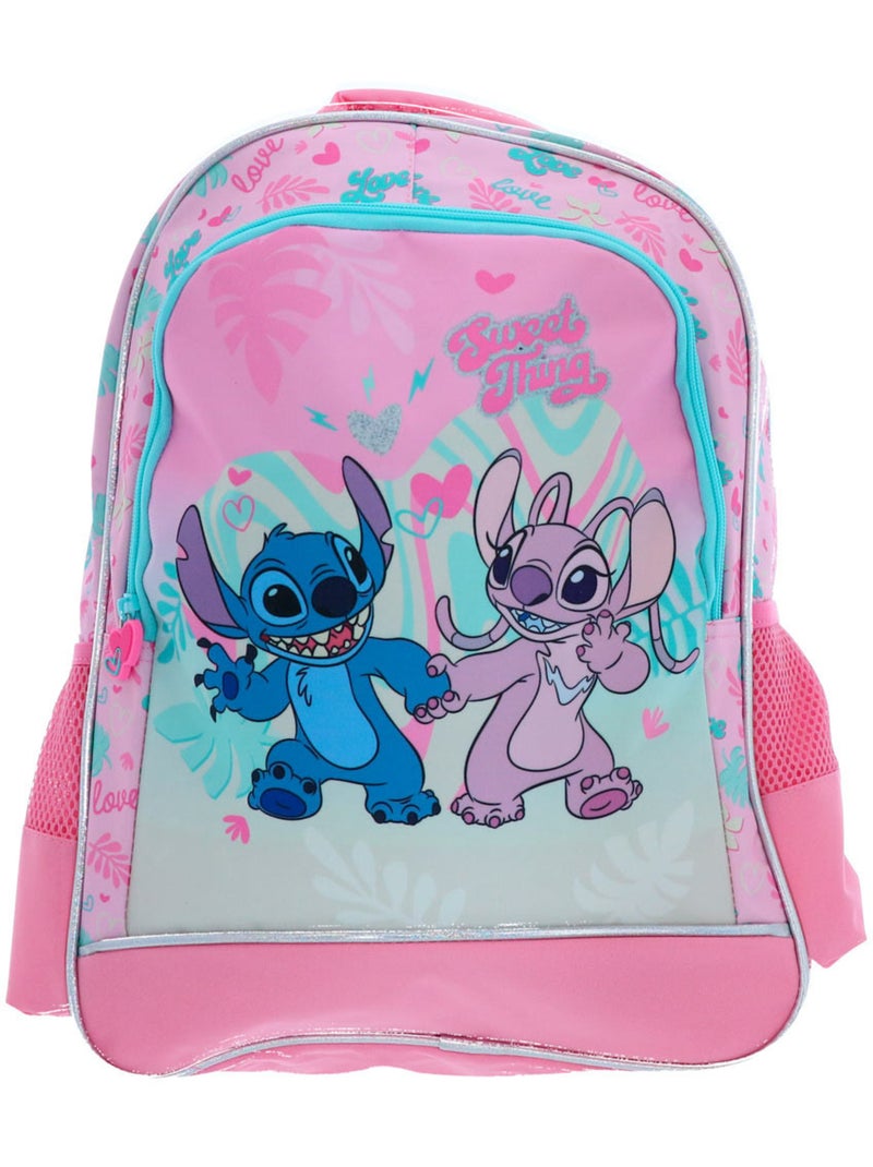 Rugzak Lilo & Stitch 38 cm met vakken en ritssluiting Lilo & Stitch Aquablauw - Kiabi