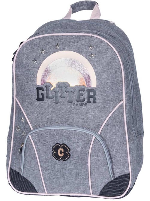 Rugzak met glitters Camps 42 cm 2 vakken laptopvak - Kiabi Rugzak met glitters Camps 42 cm 2 vakken laptopvak - Kiabi