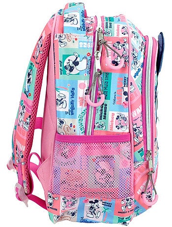 Rugzak Minnie stijl vintage 30 cm met vakken met ritssluiting