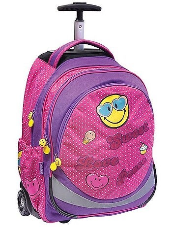 Rugzak op wieltjes 2 wieltjes Smiley World 45 cm – telescopische handgreep