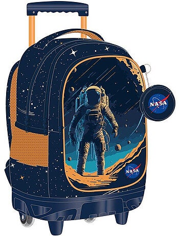 Rugzak op wieltjes 3 vakken met ritssluiting 45 cm NASA Astronaut Lune