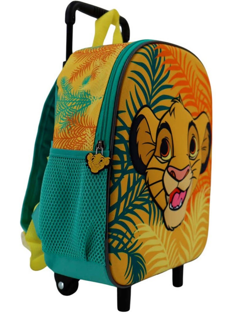 Rugzak op wieltjes 3D Simba The Leeuw King Disney Lichtgroenblauw Blauw - Kiabi