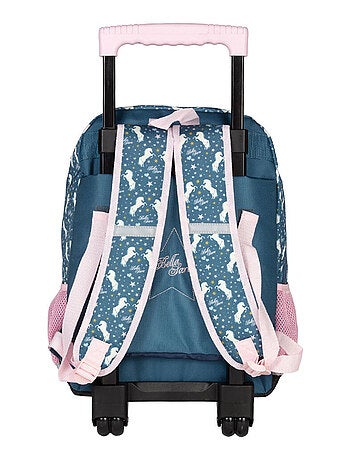 Rugzak op wieltjes 43 cm - Paardenmotief wit - Generique Bella Sara