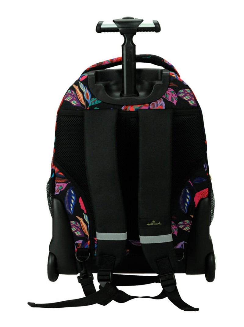 Rugzak op wieltjes 48 cm - Bedrukt bloemen - Hallmark hoogwaardig Multicolor - Kiabi