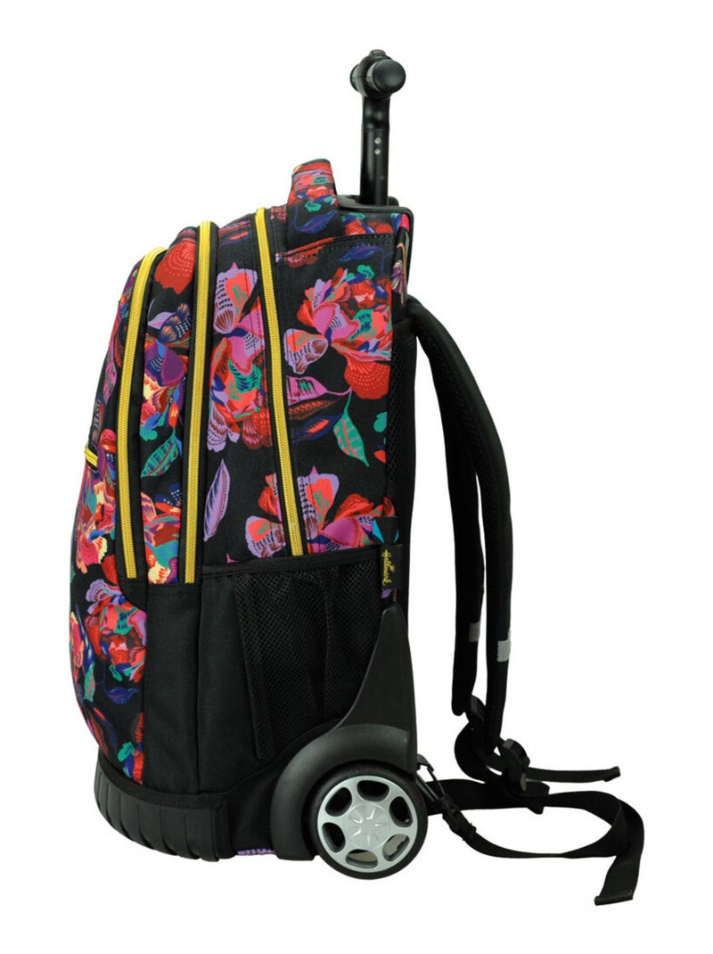 Rugzak op wieltjes 48 cm - Bedrukt bloemen - Hallmark hoogwaardig Multicolor - Kiabi