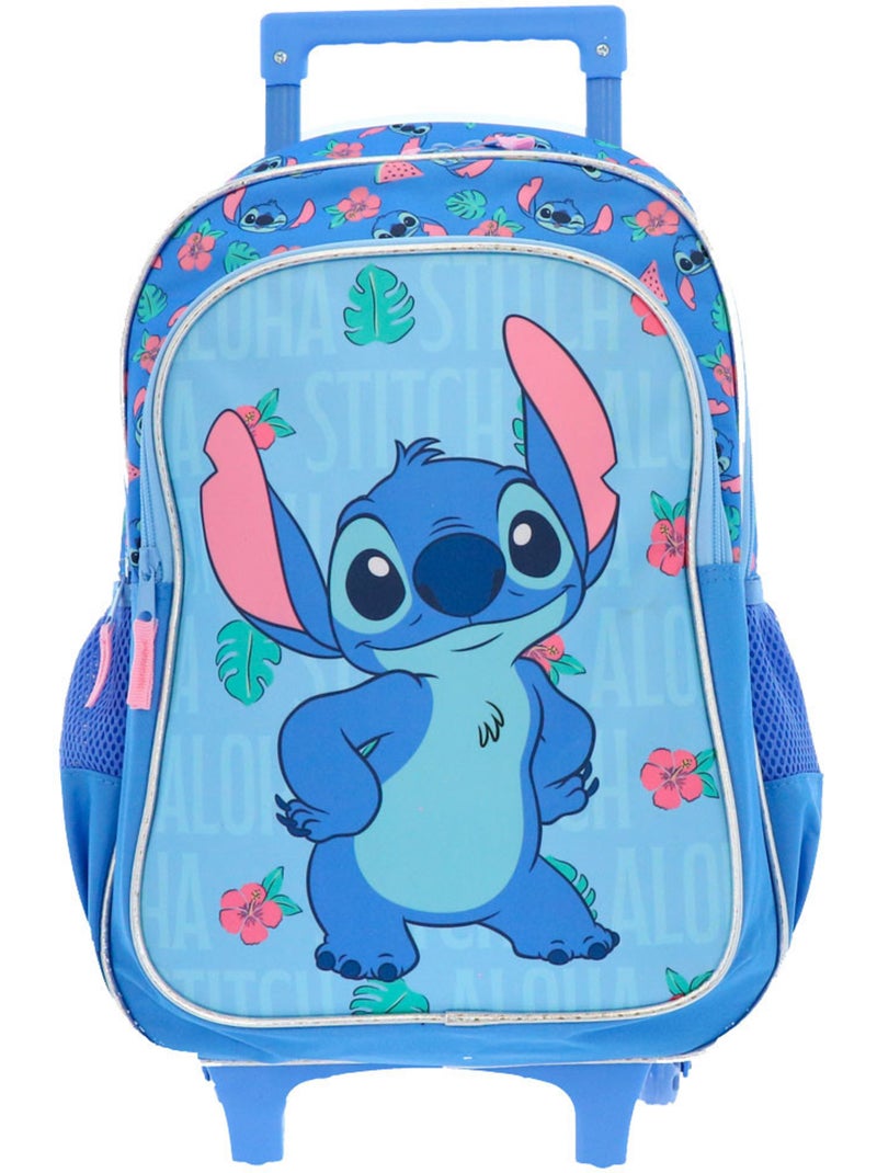 Rugzak op wieltjes 48 cm Lilo & Stitch Stitch Happy 2 vakken Multicolor - Kiabi
