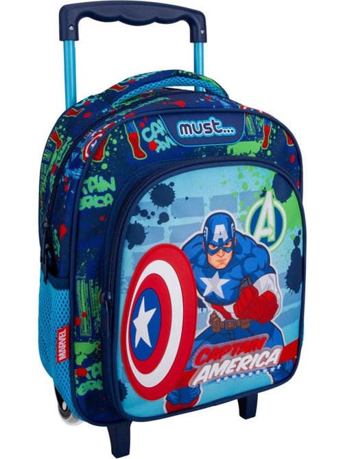 Rugzak op wieltjes Avengers Captain America motief bouclier van polyester - Kiabi