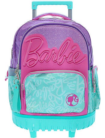 Rugzak op wieltjes Barbie 4 wieltjes met glitters 46 cm