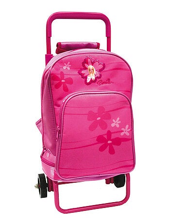 Rugzak op wieltjes Barbie Fleur roze 35 cm - Kleuterschool