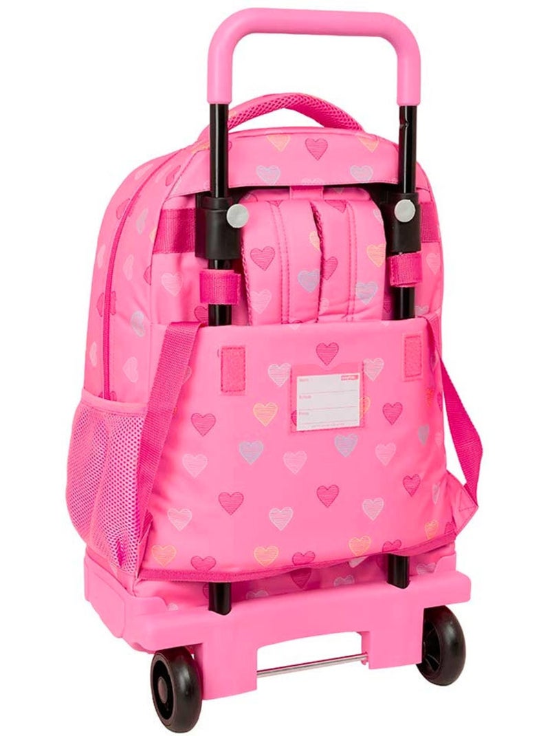 Rugzak op wieltjes Benetton motief harten 22L 33 x 45 x 22 cm CMP Roze - Kiabi