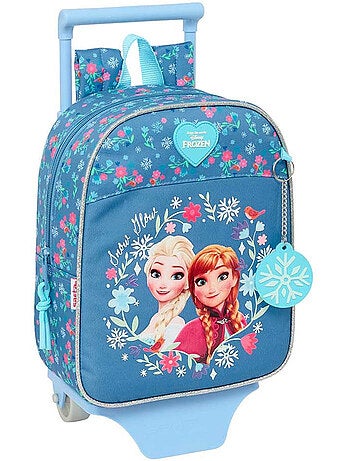 Rugzak op wieltjes Frozen met tas afneembaar 4 wieltjes 22x10x27 cm