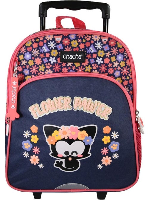 Rugzak op wieltjes 'Hond en Kat' – Chacha voor de kleuterschool - 1 vak – 30 cm - Kiabi