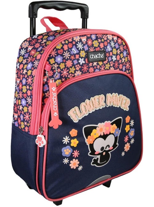 Rugzak op wieltjes 'Hond en Kat' – Chacha voor de kleuterschool - 1 vak – 30 cm - Kiabi