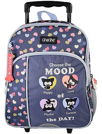 Rugzak op wieltjes 'Hond en Kat' – Chacha voor de kleuterschool - 1 vak – 30 cm