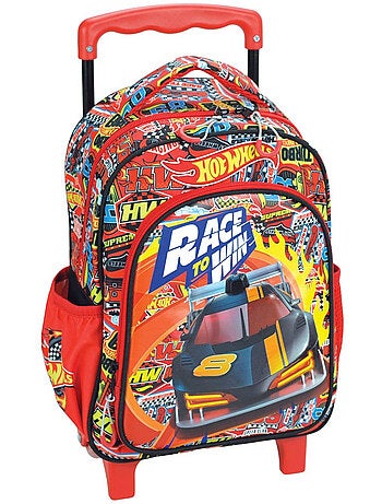 Rugzak op wieltjes 'Hot Wheels' – Race To Win trolley voor kleuters – 30 cm