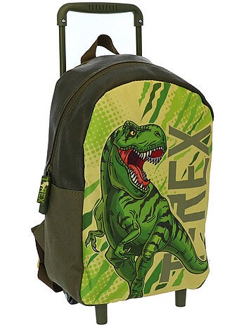 Rugzak op wieltjes kinderen Dinosaurus T‑Rex 34 cm – trolley voor kleuters