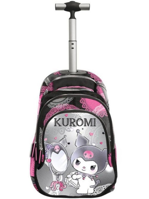 Rugzak op wieltjes 'Kuromi' 44 cm met vakken met ritssluiting – - Kiabi Rugzak op wieltjes 'Kuromi' 44 cm met vakken met ritssluiting – - Kiabi