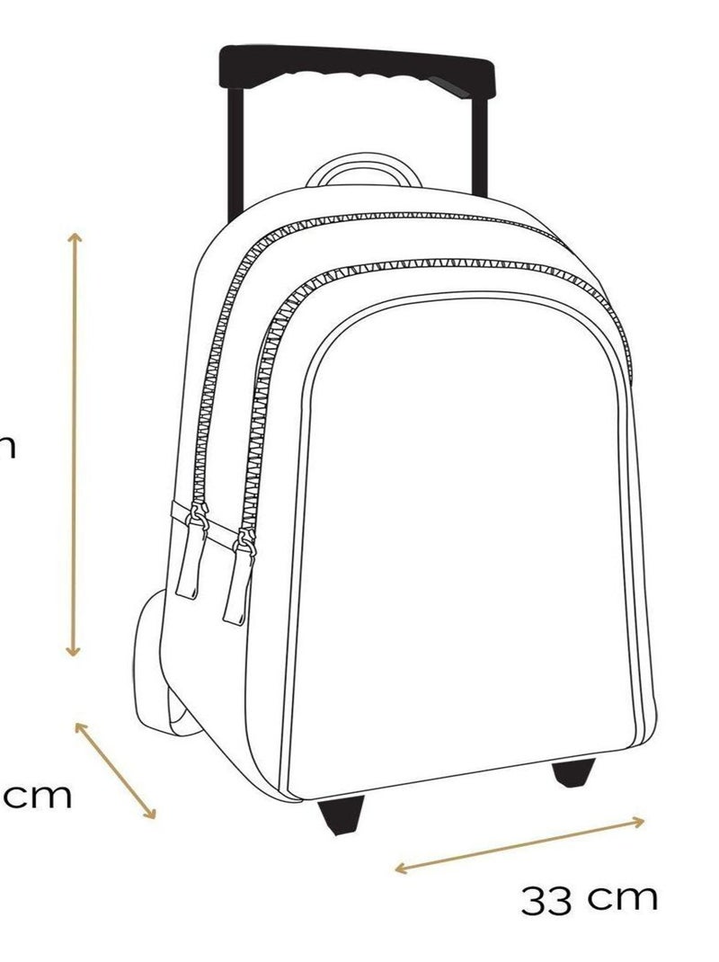 Rugzak op wieltjes Ligue 1 Bagtrotter 45 cm polyester 2 vakken met ritssluiting Blauw - Kiabi