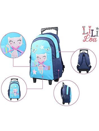 Rugzak op wieltjes – Lililou de kat 45 cm - Boekentas