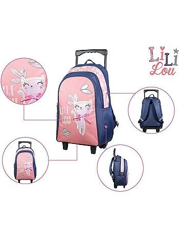 Rugzak op wieltjes – Lililou de kat 45 cm - Boekentas