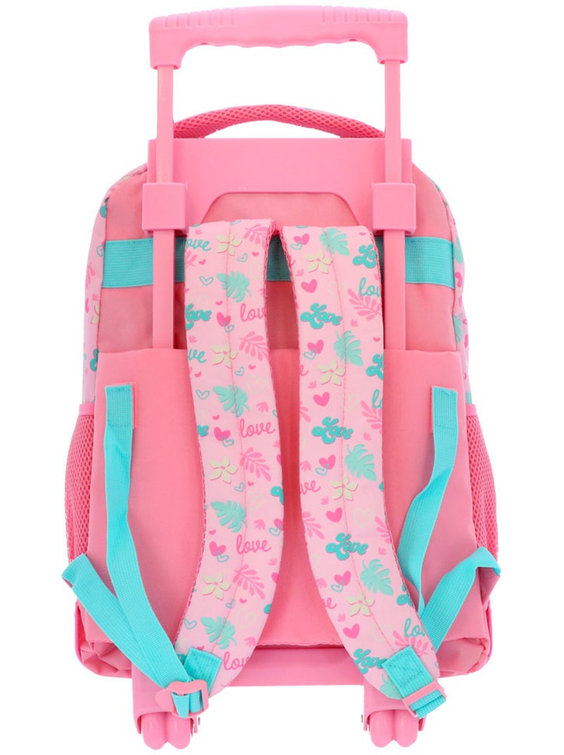 Rugzak op wieltjes Lilo & Stitch 43 cm 29 L met 2 vakken Roze - Kiabi
