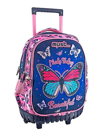 Rugzak op wieltjes Make Today Beautiful Vlinders Must 45 cm Trolley