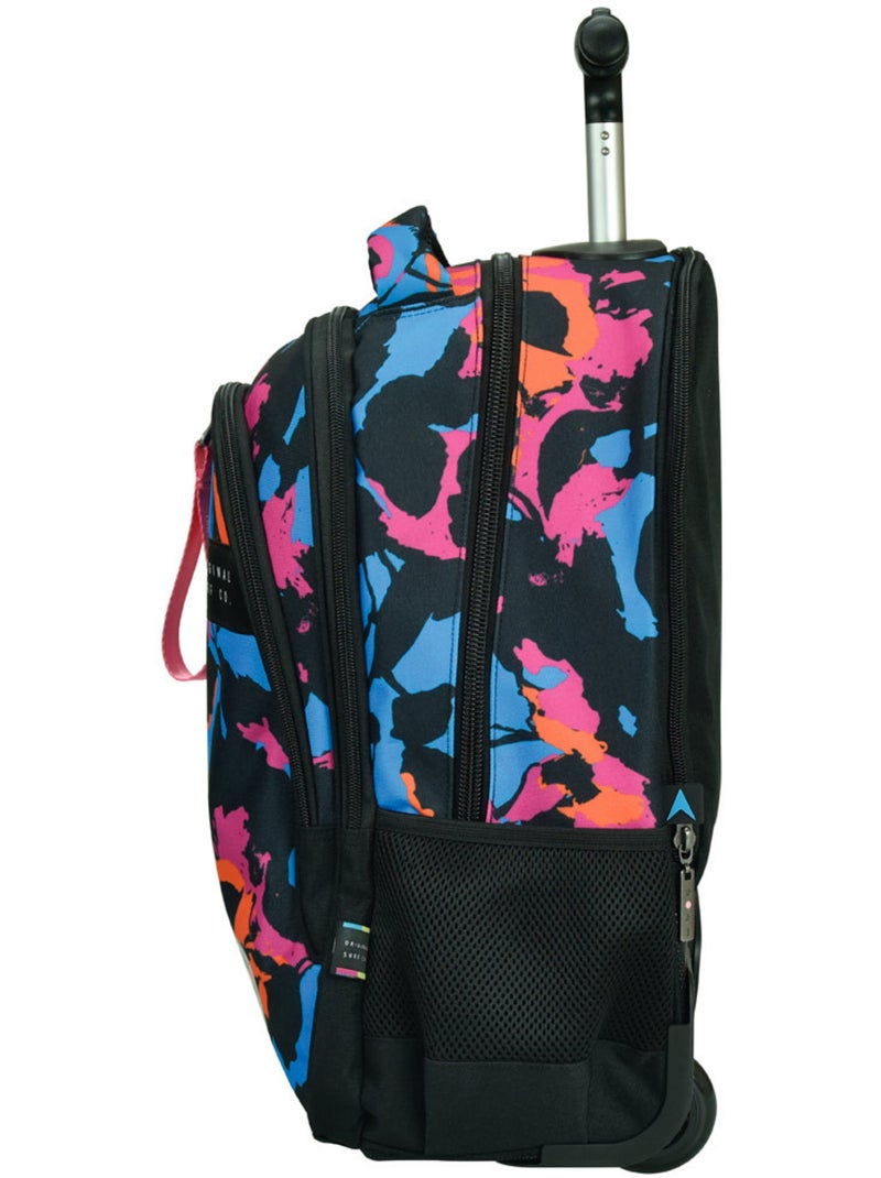 Rugzak op wieltjes Maui & Sons Leaf Heat 48 cm Zwart Roze Blauw - Kiabi