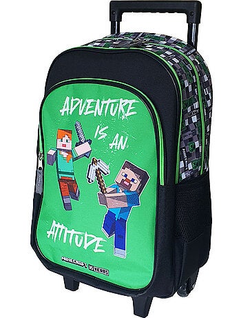 Rugzak op wieltjes Minecraft Aventure 45 cm - Trolley school met 2 vakken
