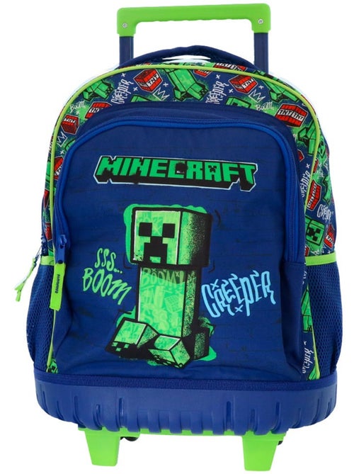 Rugzak op wieltjes Minecraft Creeper Boom 43 cm met telescopische handgreep - Kiabi