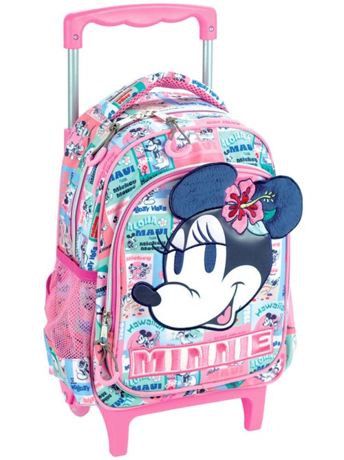 Rugzak op wieltjes Minnie Mouse collage 4 wieltjes 30 cm met handgreep - Kiabi
