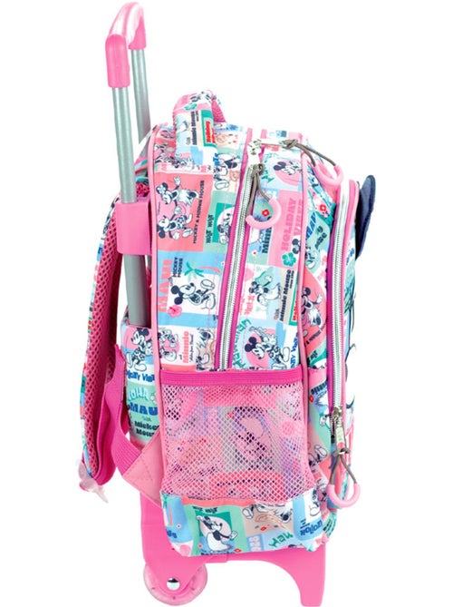 Rugzak op wieltjes Minnie Mouse collage 4 wieltjes 30 cm met handgreep - Kiabi