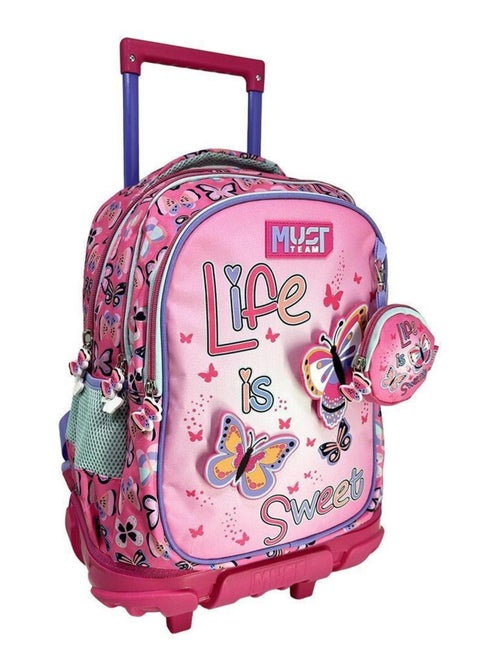 Rugzak op wieltjes Must Vlinders Life 45 cm - Kiabi