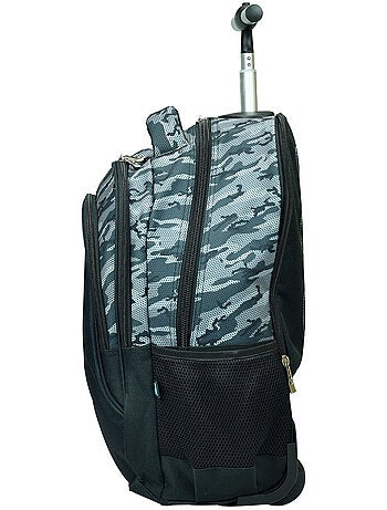 Rugzak op wieltjes No Fear tijger wit 48 cm - Trolley school 2 vakken