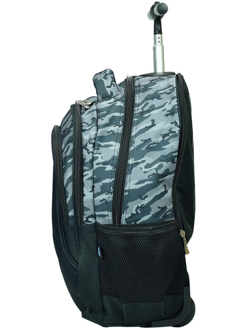 Rugzak op wieltjes No Fear tijger wit 48 cm - Trolley school 2 vakken Zwart Wit Grijs - Kiabi