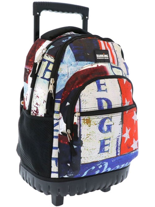 Rugzak op wieltjes RANKING bedrukt drapeau retro 46 cm - Kiabi