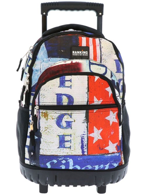 Rugzak op wieltjes RANKING bedrukt drapeau retro 46 cm - Kiabi