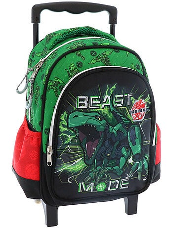 Rugzak op wieltjes school Bakugan met PVC gelamineerd en telescopische handgreep