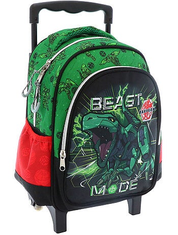 Rugzak op wieltjes school Bakugan met PVC gelamineerd en telescopische handgreep