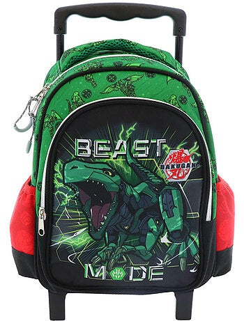 Rugzak op wieltjes school Bakugan met PVC gelamineerd en telescopische handgreep