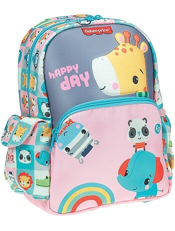 Rugzak préscolaire motief girafe stof gewatteerd Fisher-Price