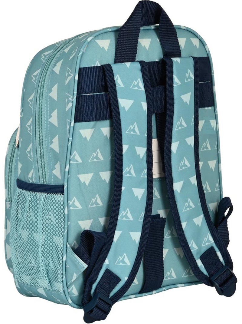 Rugzak recyclable motief montagnes National Geographic Lichtgroenblauw - Kiabi