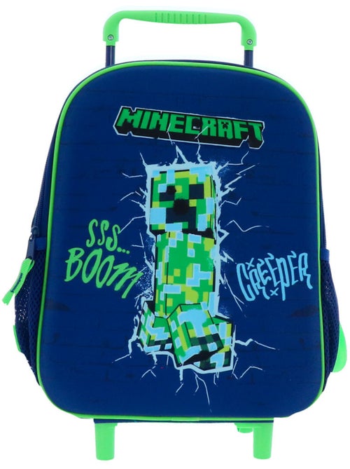 Rugzak roulant Minecraft Creeper 32 cm met telescopische handgreep - Kiabi