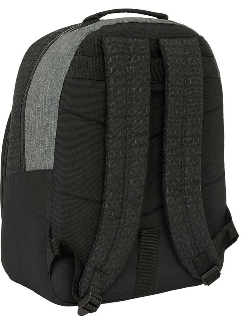 Rugzak slim Old School van stof gerecycled SAFTA Zwart Wit Grijs - Kiabi