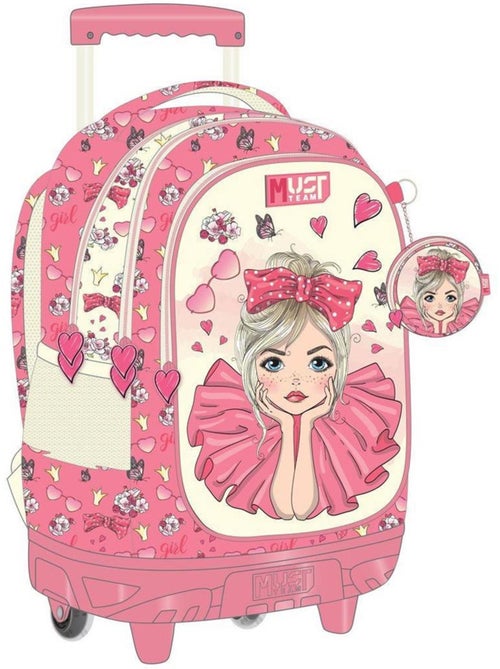 Rugzak trolley Basisschool Must Team Pretty Girl 3 vakken 30 L - Kiabi Rugzak trolley Basisschool Must Team Pretty Girl 3 vakken 30 L - Kiabi