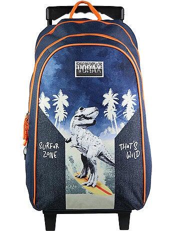 Rugzak trolley dinosaurus met wieltjes 45 cm 4 wieltjes