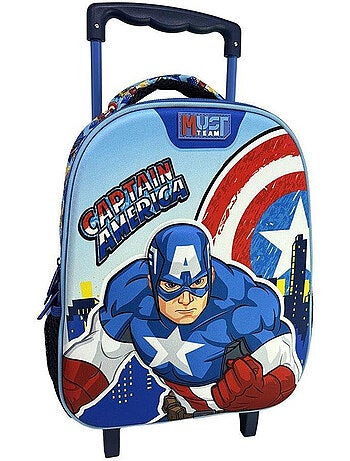 Rugzak trolley kleuterschool 'Captain America' 2 vakken 34x20x44 cm AVENGERS