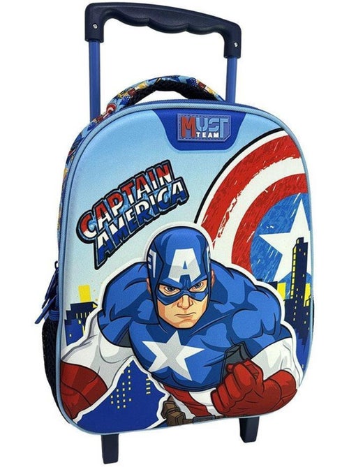 Rugzak trolley kleuterschool 'Captain America' 2 vakken 34x20x44 cm AVENGERS - Kiabi