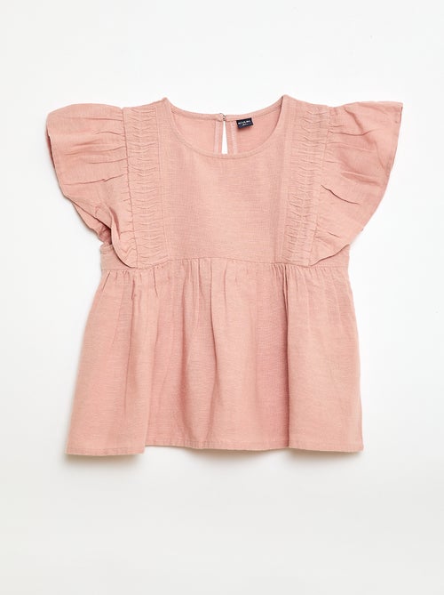 Ruime blouse van gemengd linnen - Kiabi