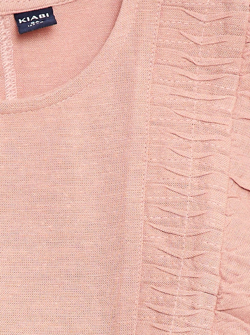 Ruime blouse van gemengd linnen Rose - Kiabi